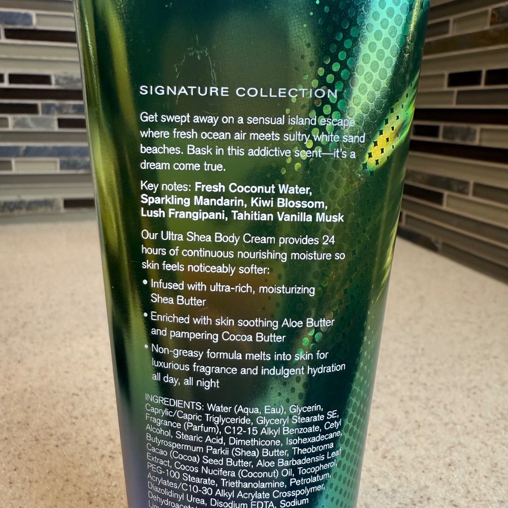 NEW Bath & Body Works Tahiti Island Dream Ultra Shea Body Cream 8oz Discontinued - Picture 6 of 8